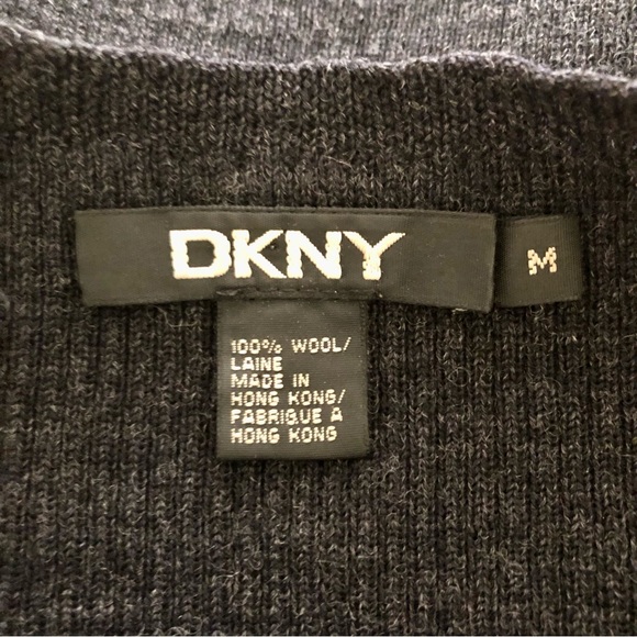 DKNY Gray Wool Ribbed Sweater - Picture 3 of 3